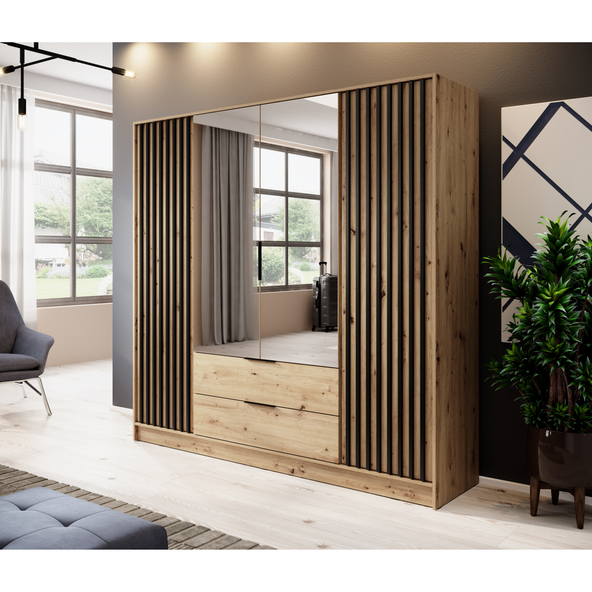 Spinta Jully 4D su veidrodžiu 2