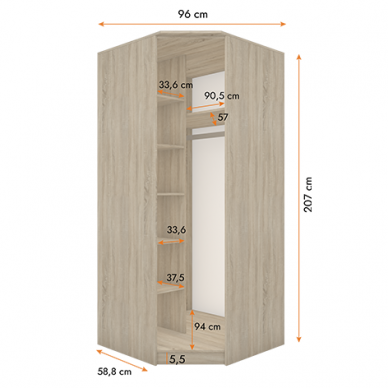 Spinta SZANTAL Kampinė spinta 5 Spinta SZANTAL Kampinė spinta 5