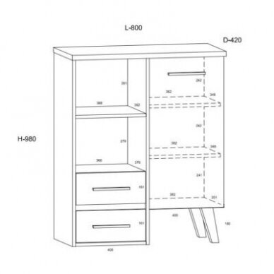 Spintelė Nordic NOR-10 1 Spintelė Nordic NOR-10 1