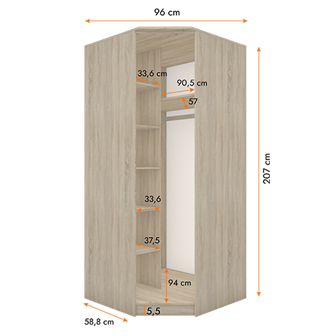 Spinta SZANTAL Kampinė spinta 5