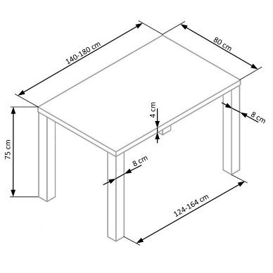 Stalas RONALD 140-180 1 Stalas RONALD 140-180 1