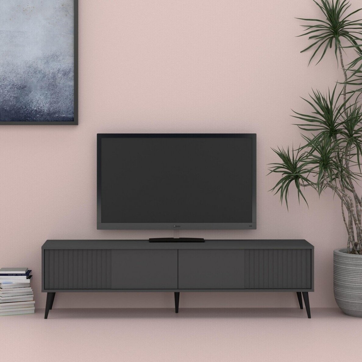 TV staliukas Barcelona Black 2 2 TV staliukas Barcelona Black 2 2