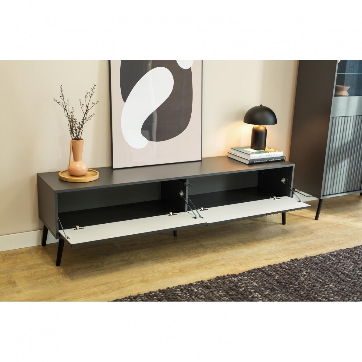 TV staliukas Barcelona Black 2 4 TV staliukas Barcelona Black 2 4