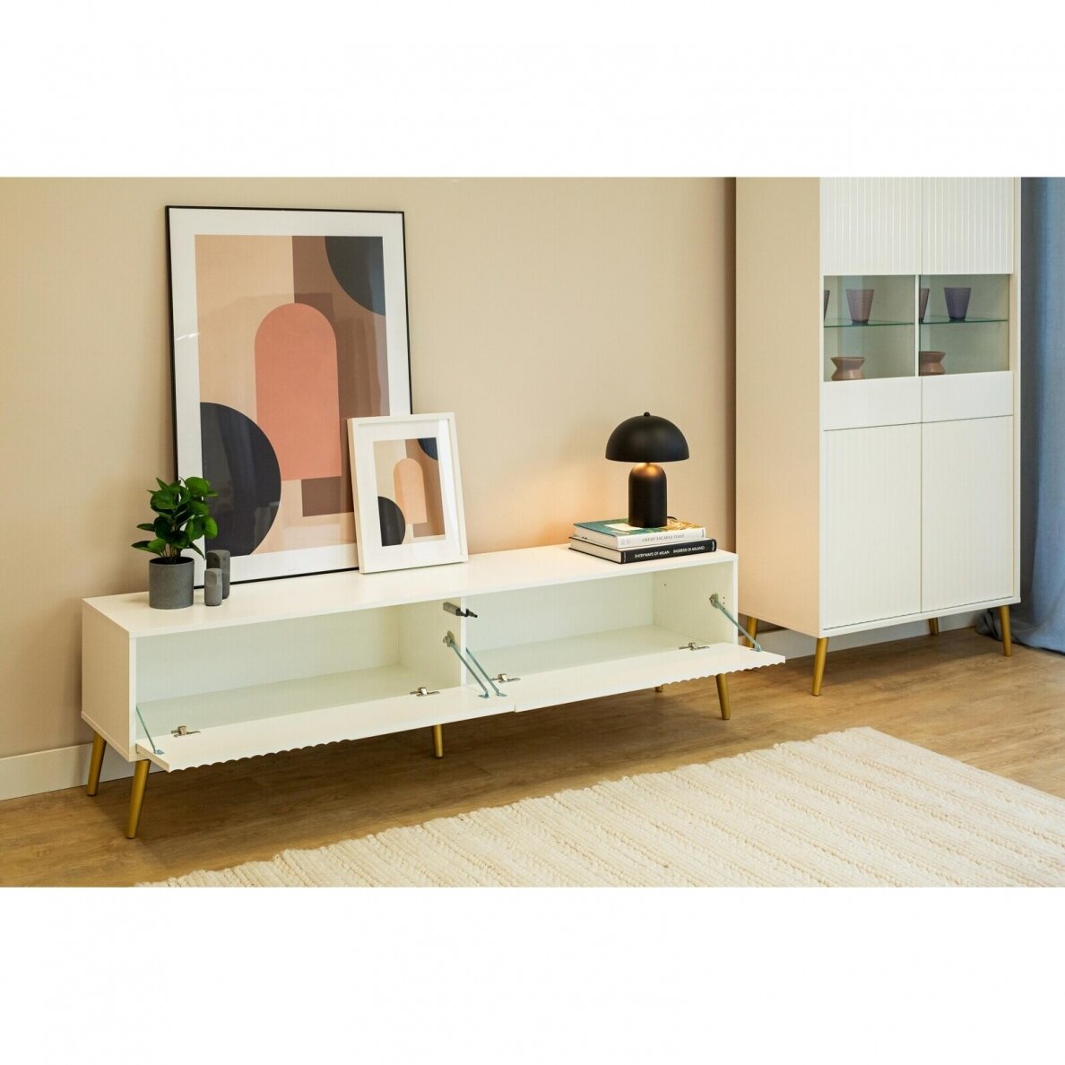 TV staliukas Barcelona White 2 2