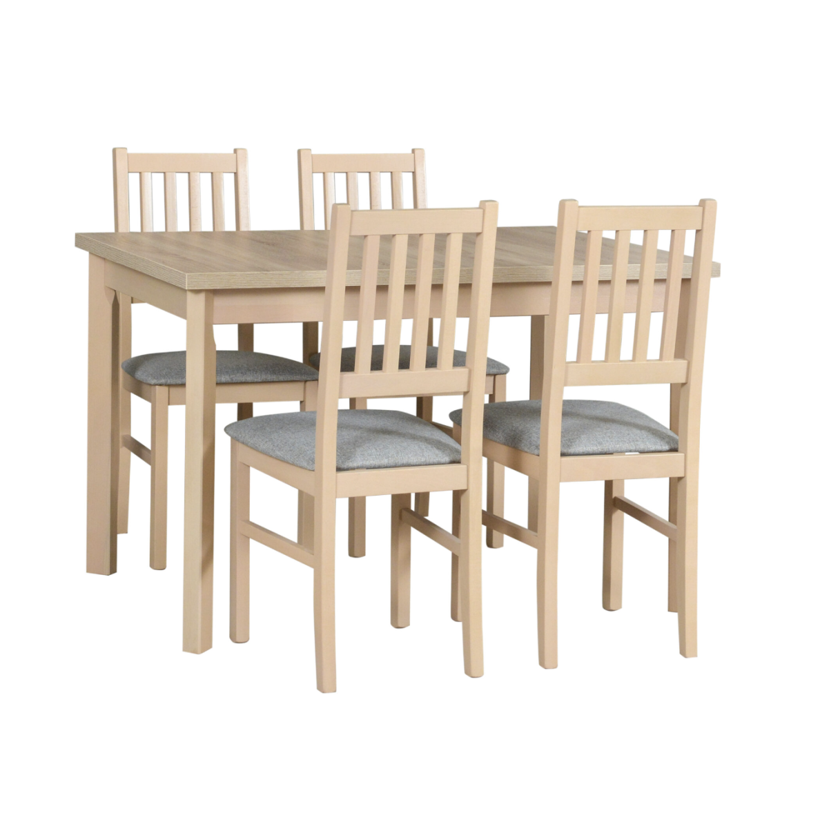 Valgomojo komplektas [4 vnt. Kėdės BOS1 + Stalas MAX5P]