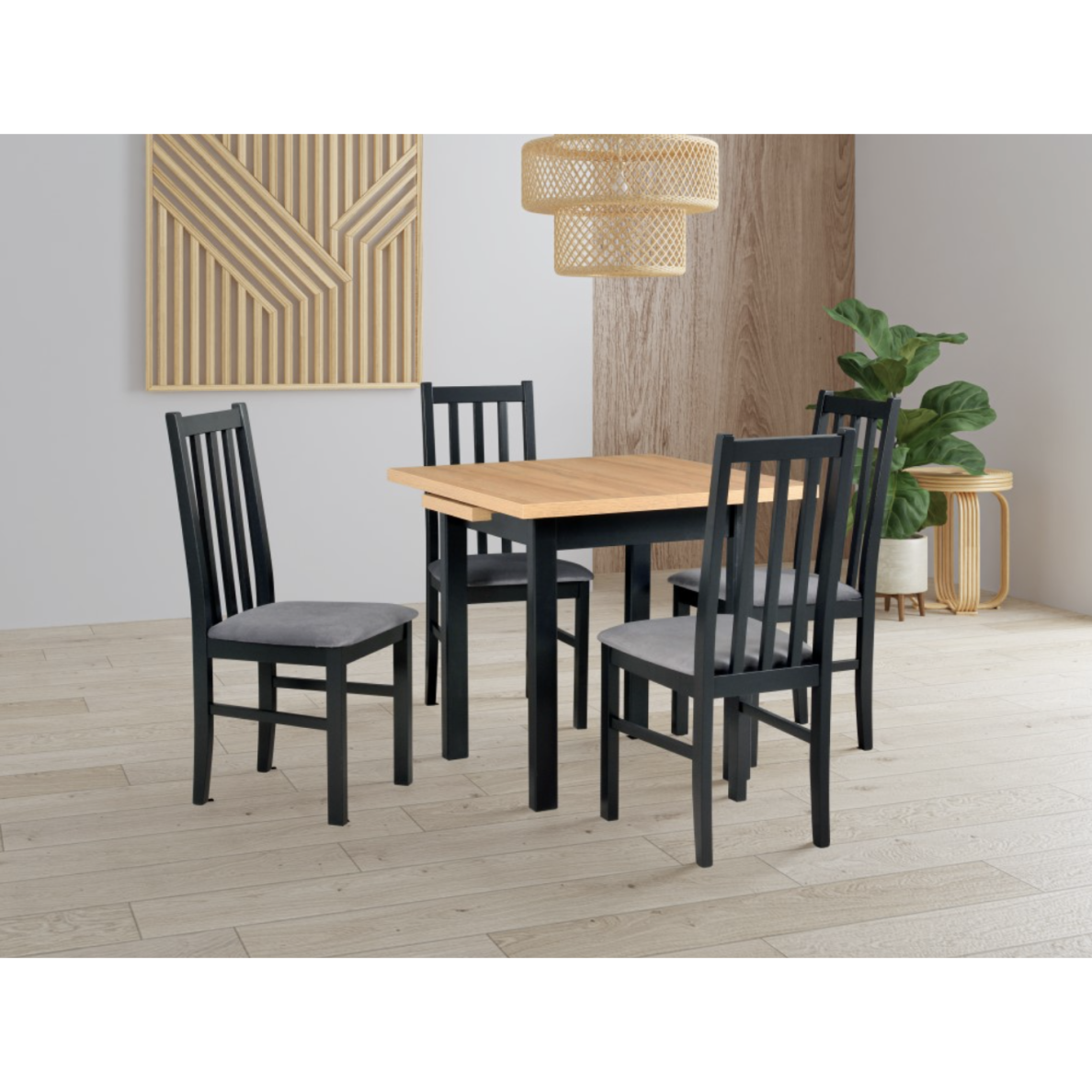 Valgomojo komplektas [4 vnt. Kėdės Bos10+ Stalas Max7]