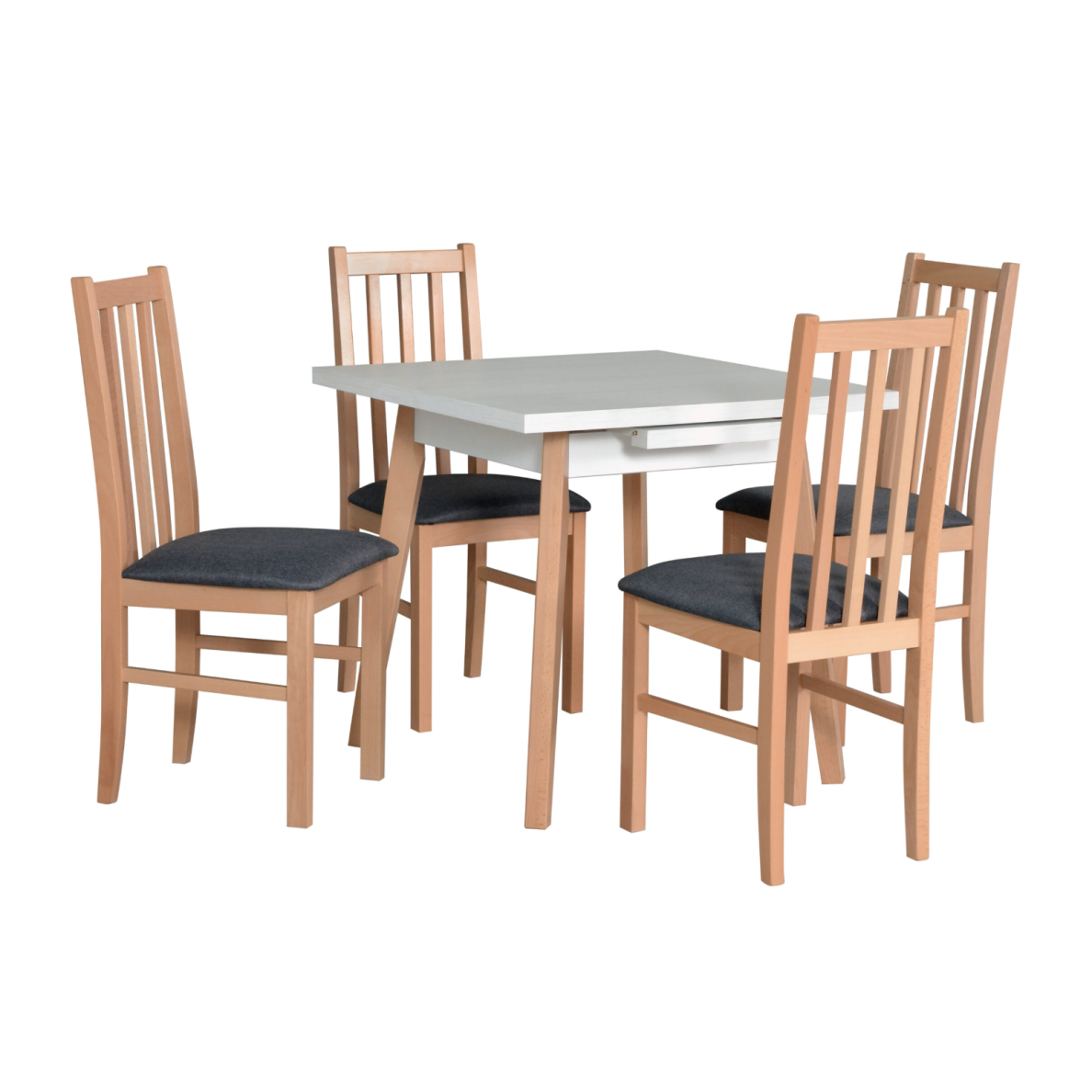 Valgomojo komplektas [4 vnt. Kėdės Bos10+ Stalas Oslo1L]