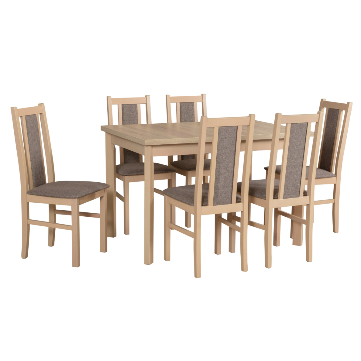 Valgomojo komplektas [6 vnt. Kėdės Bos14+ Stalas Max5P]