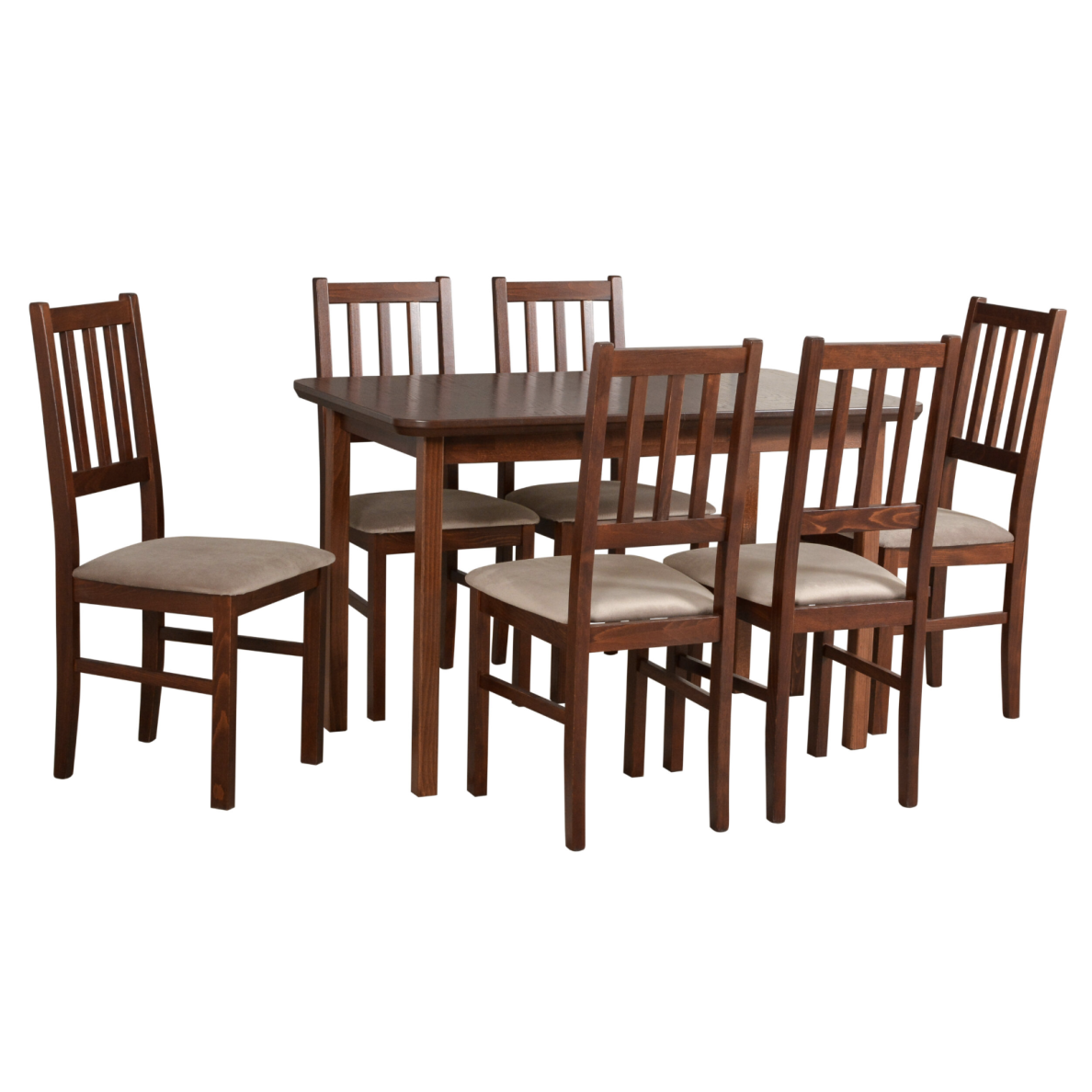 Valgomojo komplektas [6 vnt. Kėdės Bos4 + Stalas Max4]