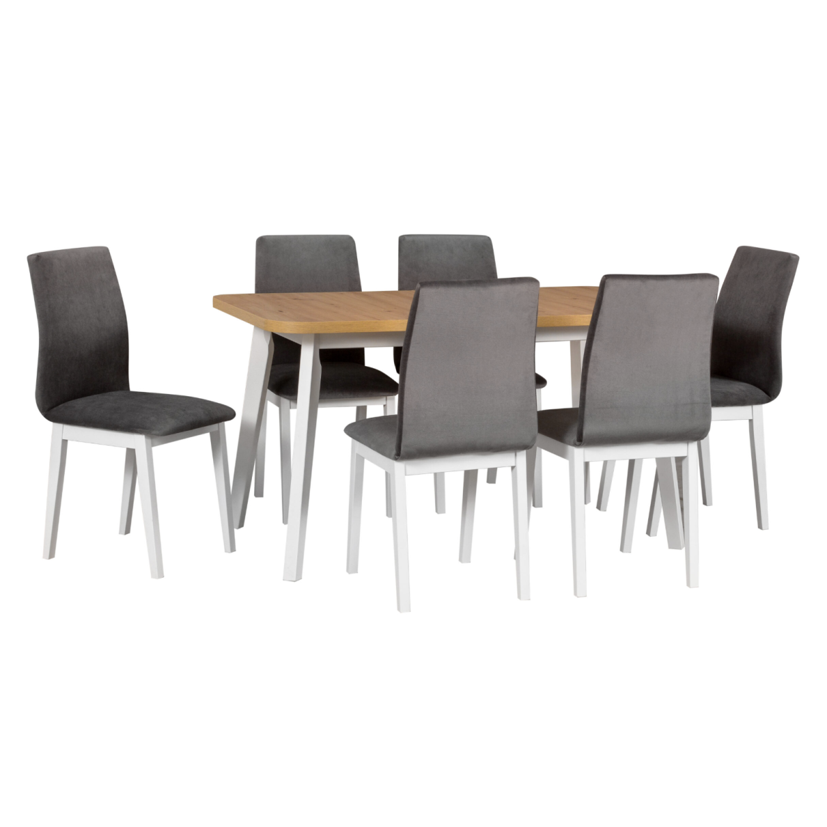 Valgomojo komplektas [6 vnt. Kėdės Luna1+ Stalas Oslo6]