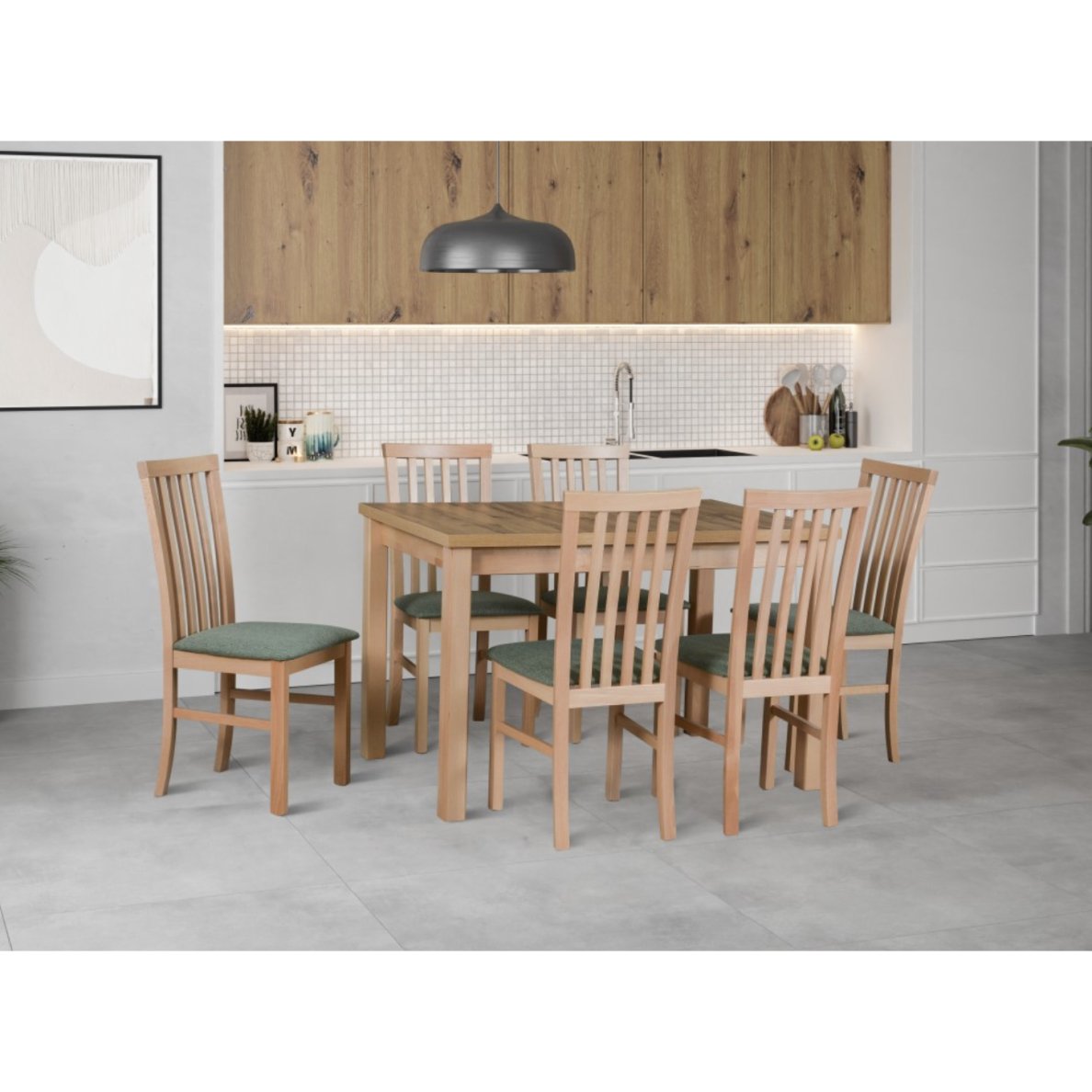 Valgomojo komplektas [6 vnt. Kėdės Milano1+ Stalas Max5]