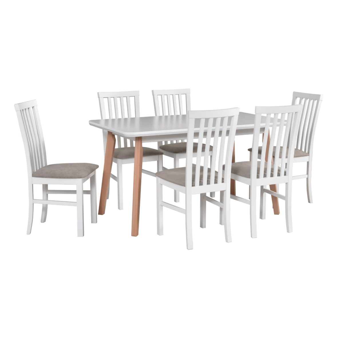 Valgomojo komplektas [6 vnt. Kėdės Milano1+ Stalas Oslo8]