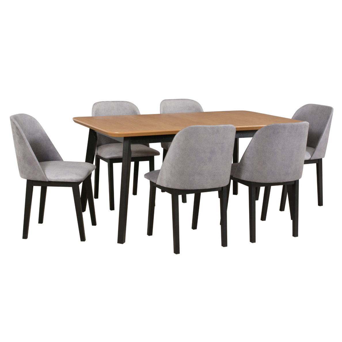 Valgomojo komplektas [6 vnt. Kėdės Monti1 + Stalas Oslo8]