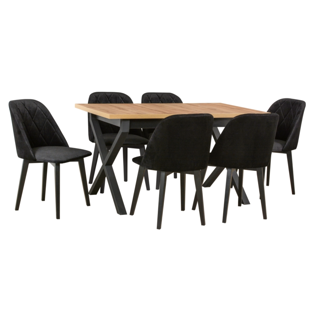 Valgomojo komplektas [6 vnt. Kėdės Monti3 + Stalas Ikon1]