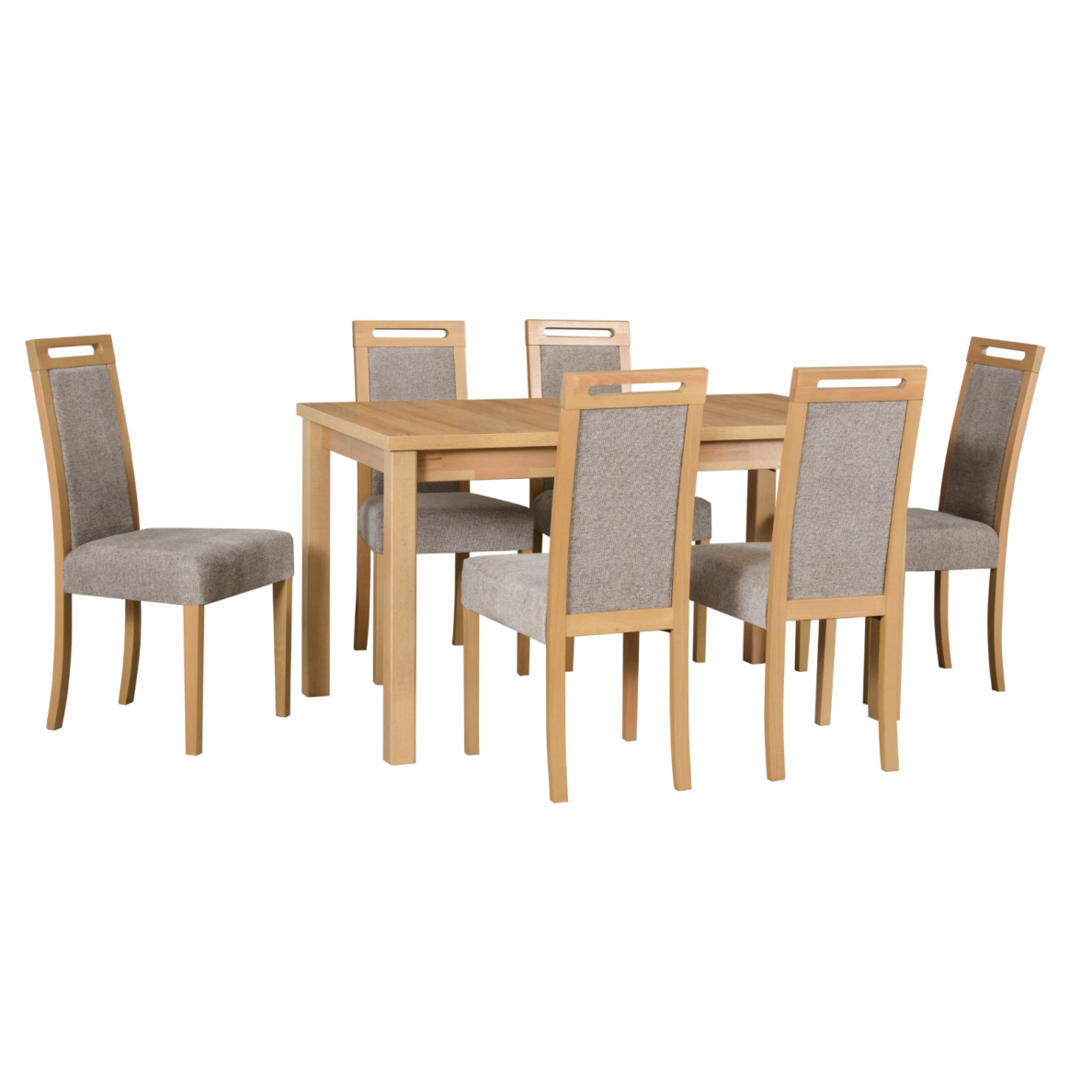 Valgomojo komplektas [6 vnt. Kėdės Monti4 + Stalas Ikon8]