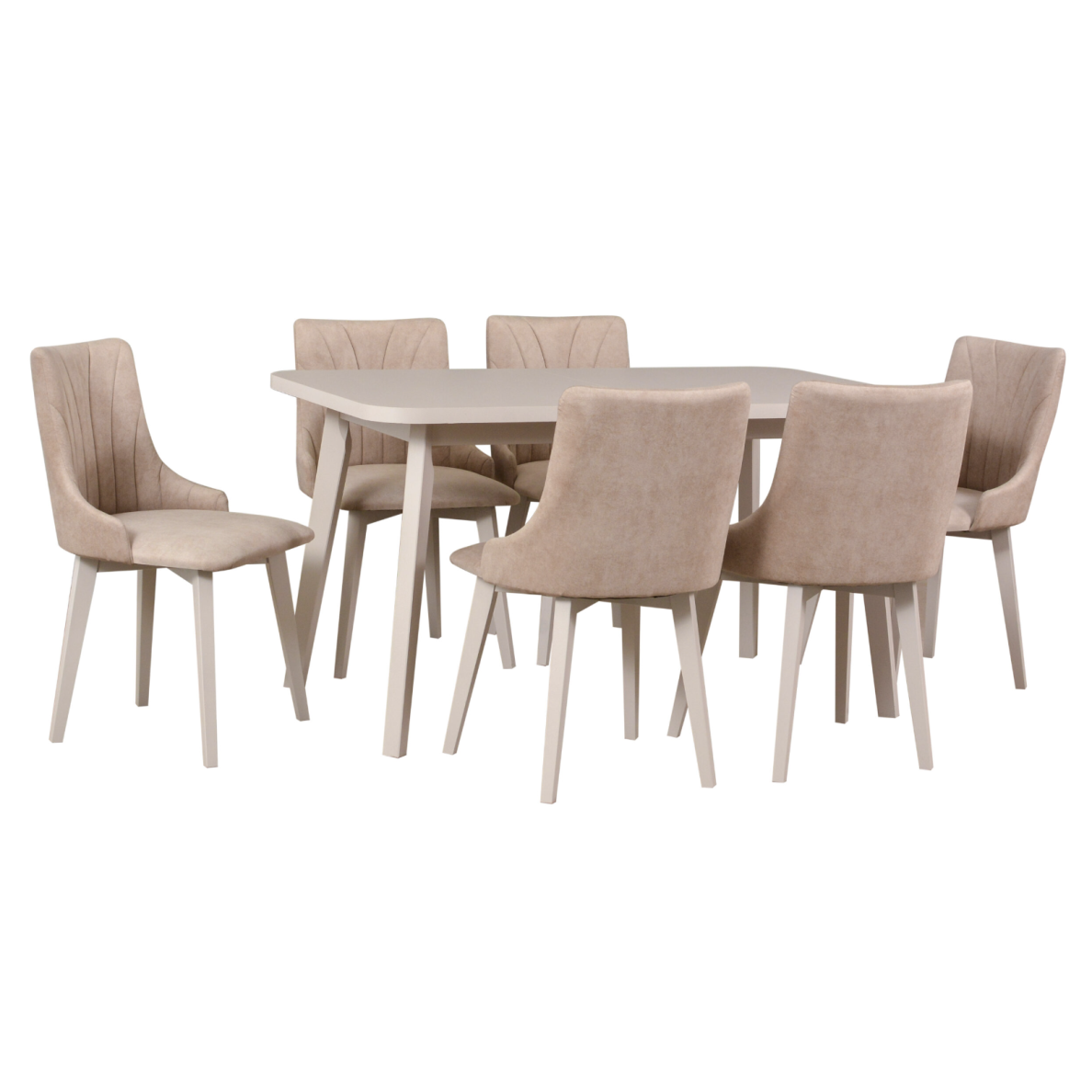 Valgomojo komplektas [6 vnt. Kėdės Monti5 + Stalas Oslo6]