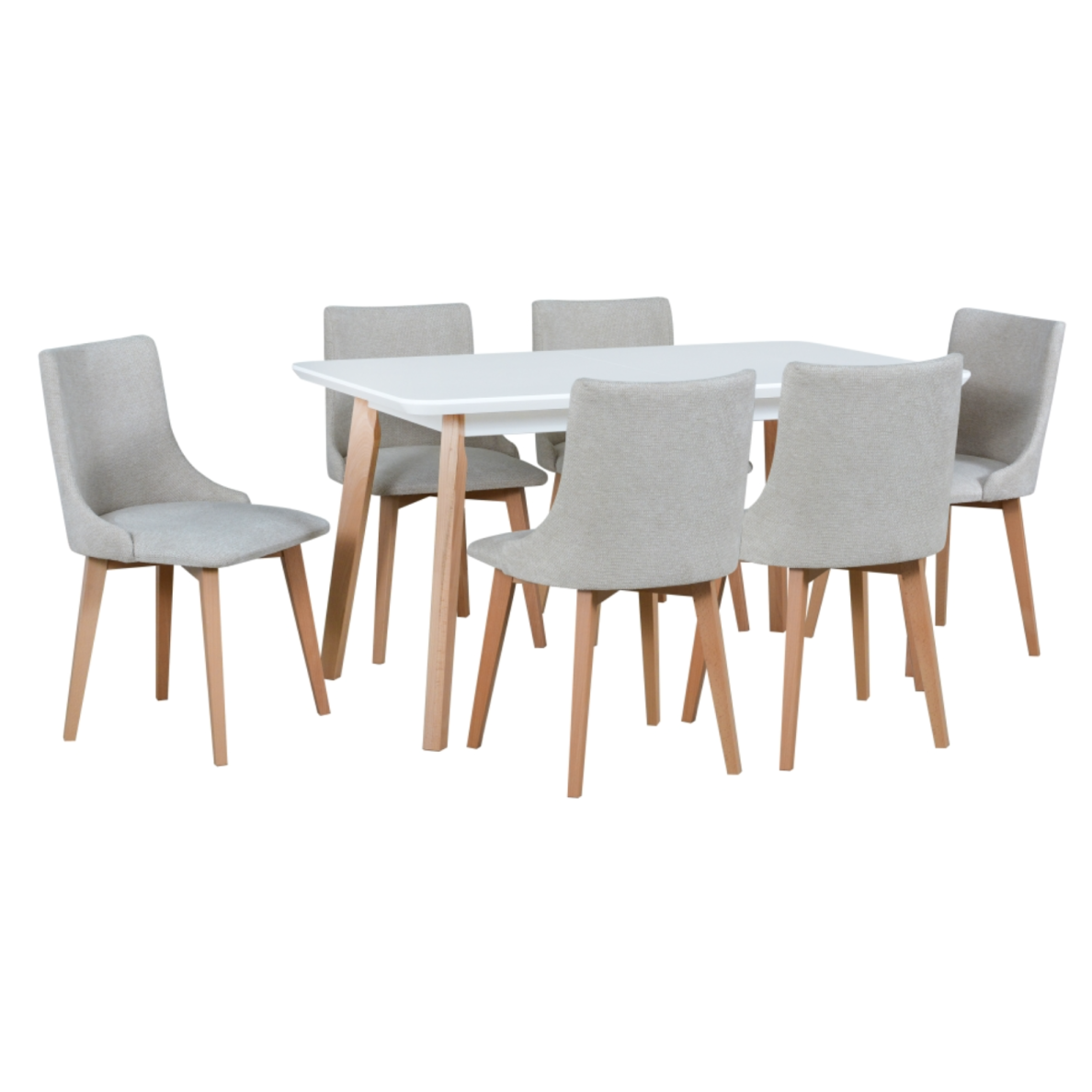 Valgomojo komplektas [6 vnt. Kėdės Monti5+ Stalas Oslo7]