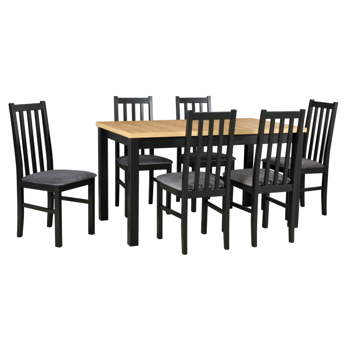 Valgomojo komplektas [6 vnt. Kėdės Nilo11+ Stalas Poli4 IV ]