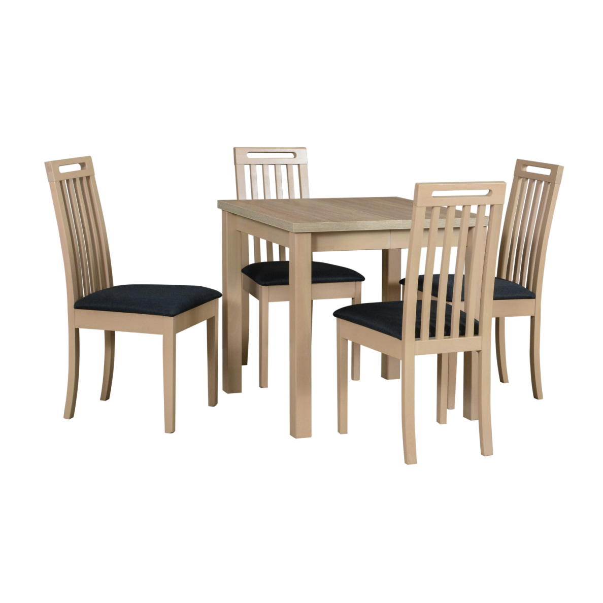 Valgomojo komplektas [4 vnt. Kėdės Nilo11+ Stalas Poli4 III ]