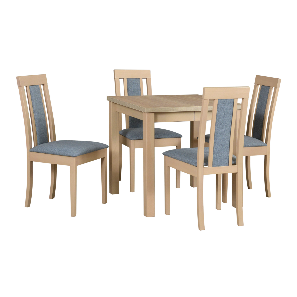 Valgomojo komplektas [4 vnt. Kėdės Nilo11+ Stalas Poli4 I]