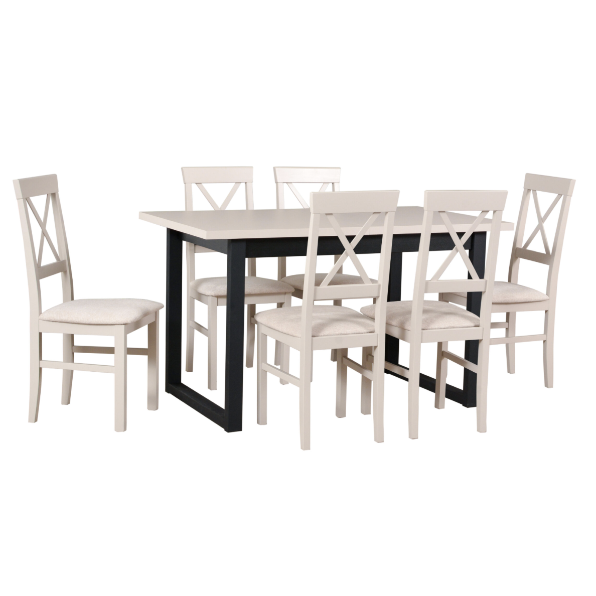 Valgomojo komplektas [6vnt.Kėdės Nilo14 + Stalas Ikon3]