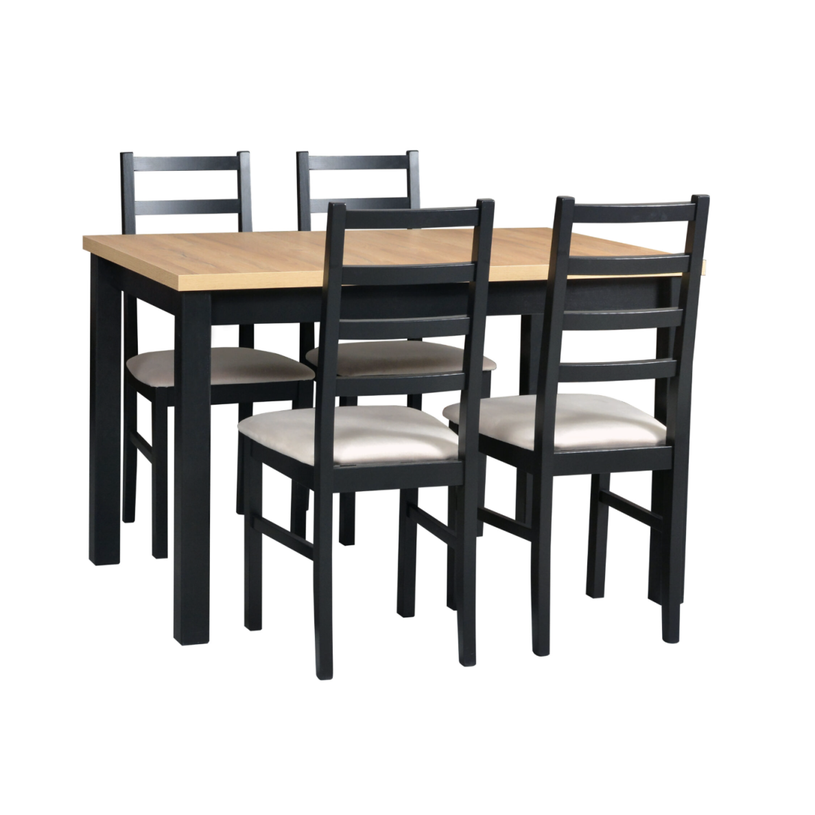 Valgomojo komplektas [4 vnt. Kėdės Nilo8+ Stalas Max5 I]