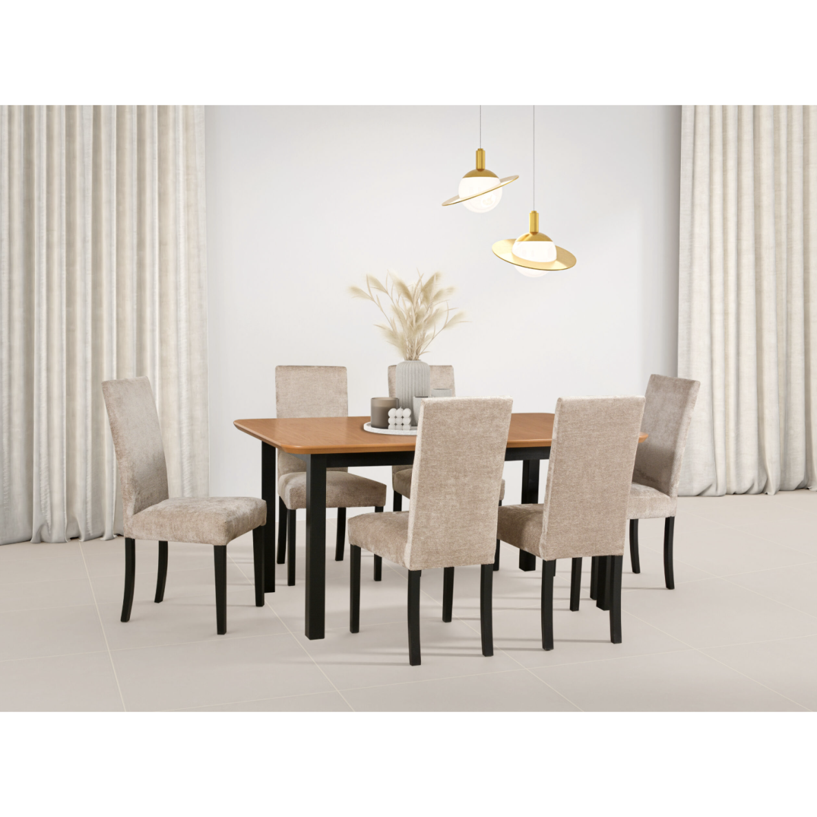 Valgomojo komplektas [6 vnt. Kėdės Roma2+ Stalas Wenus5S]