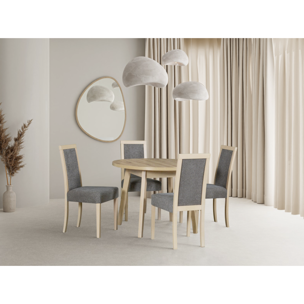 Valgomojo komplektas [4 vnt. Kėdės Roma3+ Stalas Oslo3L]