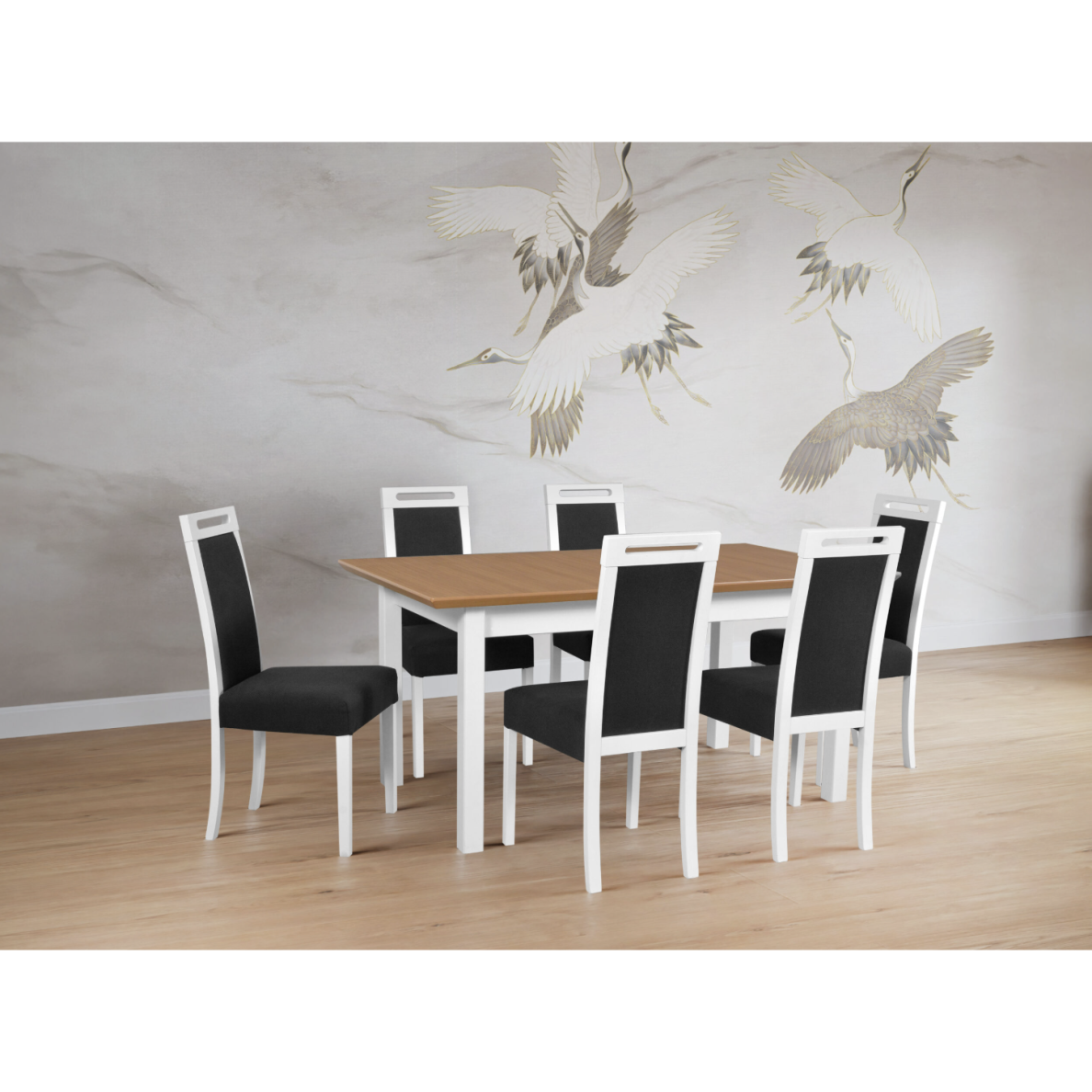 Valgomojo komplektas [6 vnt. Kėdės Roma5+ Stalas Wenus5S]