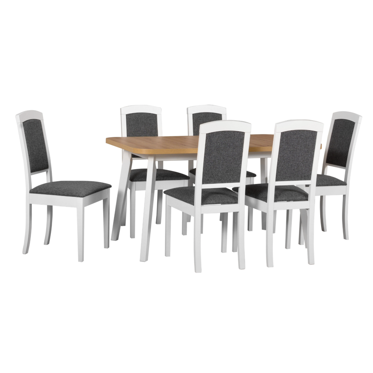 Valgomojo komplektas [6 vnt. Kėdės Roma7+ Stalas Oslo4 II]