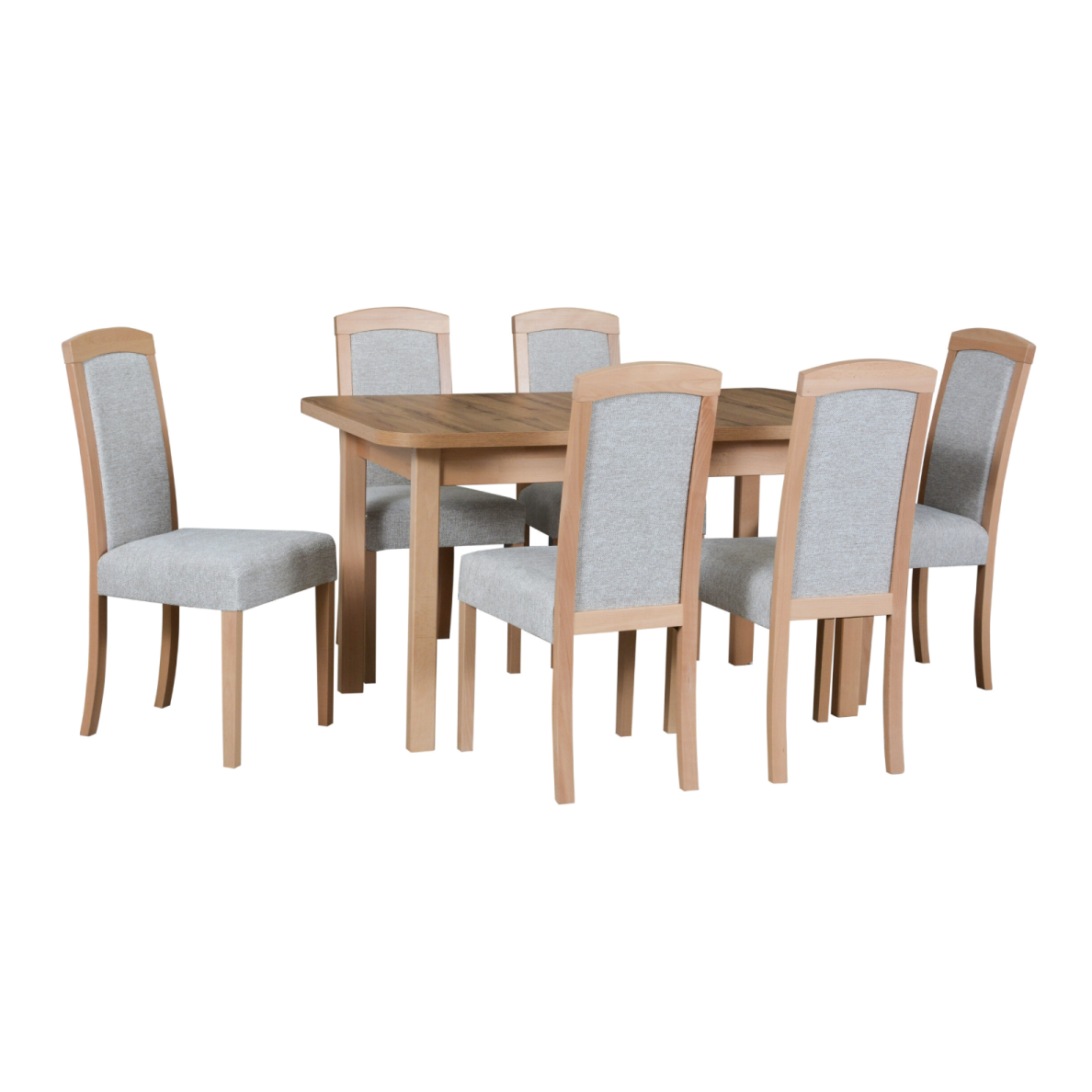 Valgomojo komplektas [6 vnt. Kėdės Roma7+ Stalas Wenus2XL]