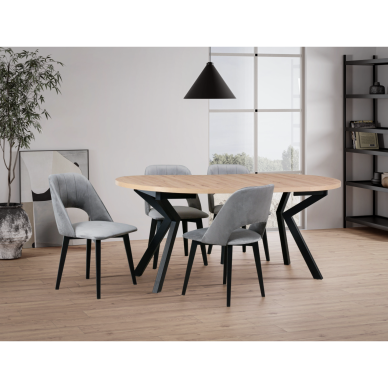 Valgomojo komplektas [4 vnt. Kėdės Monti4+ Stalas Ikon8]