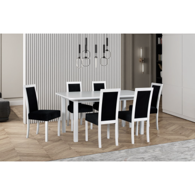 Valgomojo komplektas [6 vnt. kėdės Roma3 + Stalas Wenus5S]