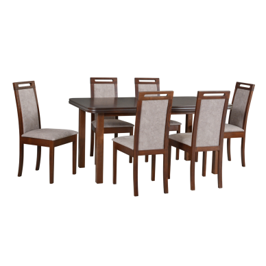 Valgomojo komplektas [6 vnt. Kėdės Roma6+ Stalas Wenus5]