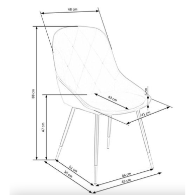 Valgomojo komplektas [Valentino stalas ir K437 kėdės] 5