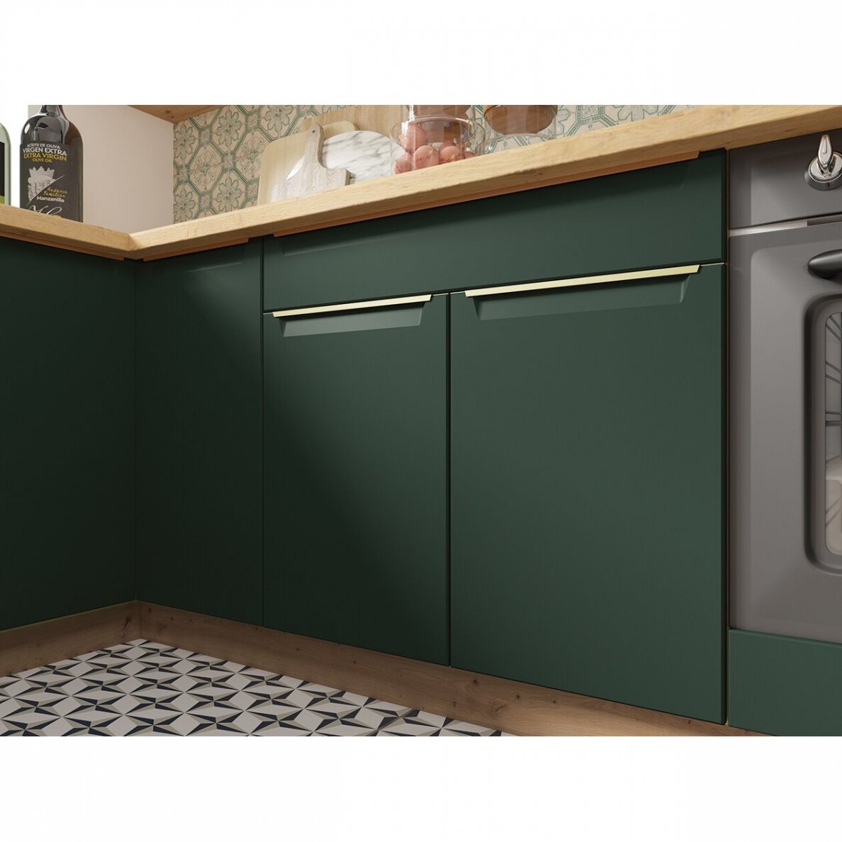 Virtuvės komplektas Glamour C Green 3 Virtuvės komplektas Glamour C Green 3