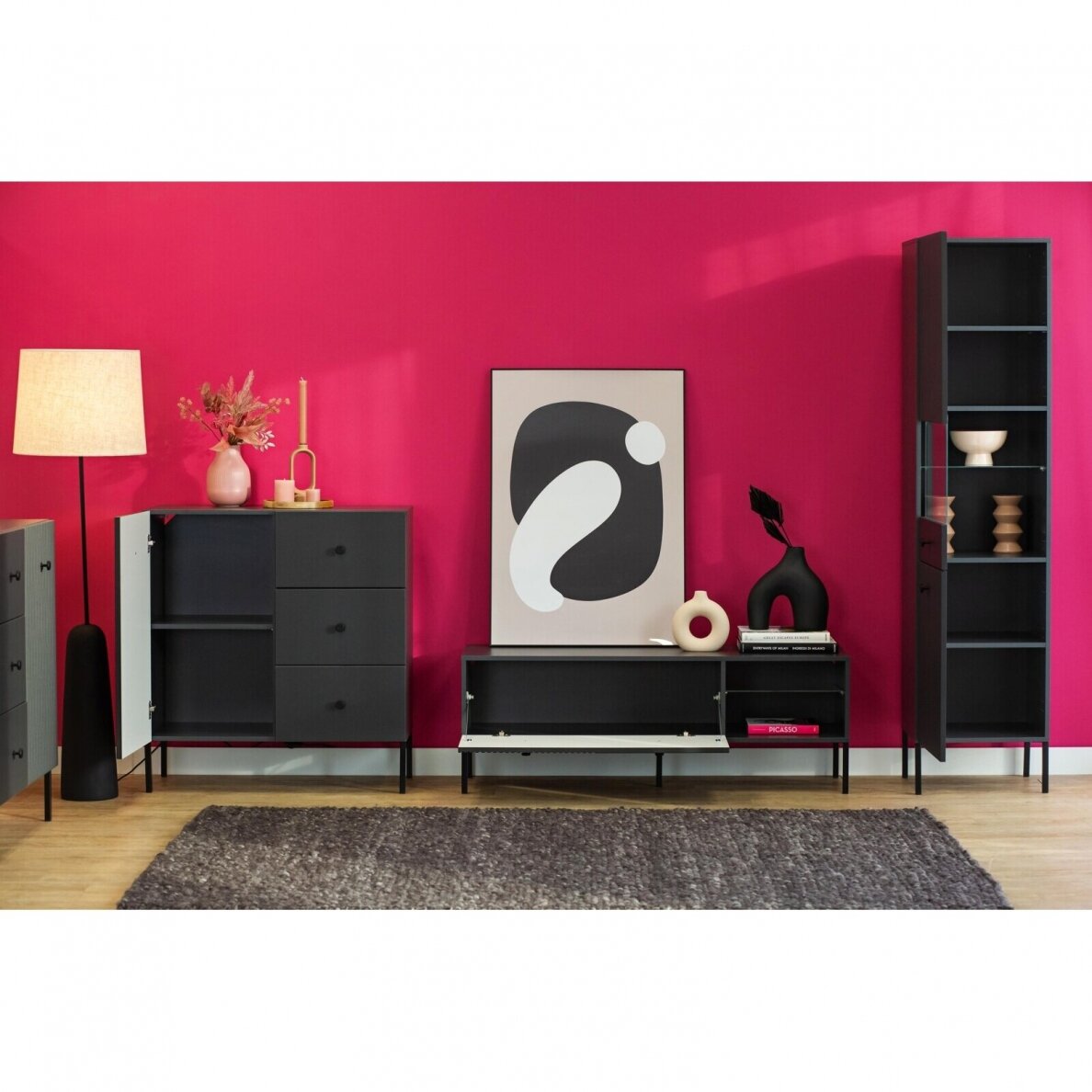 Vitrina Viena Black 2D 8 Vitrina Viena Black 2D 8