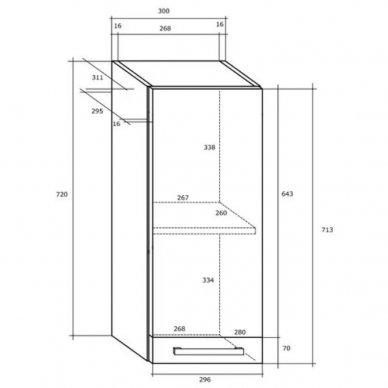 Viršutinė spintelė PALO W30 1 Viršutinė spintelė PALO W30 1