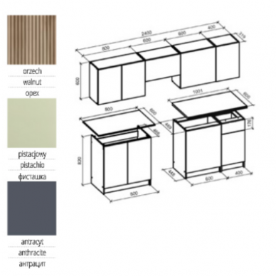 Virtuvės komplektas KSENIA 240 3 Virtuvės komplektas KSENIA 240 3