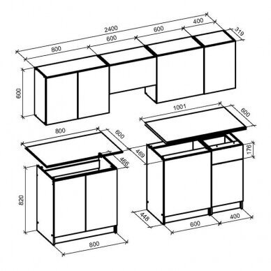 Virtuvės komplektas Tamara 240 4 Virtuvės komplektas Tamara 240 4