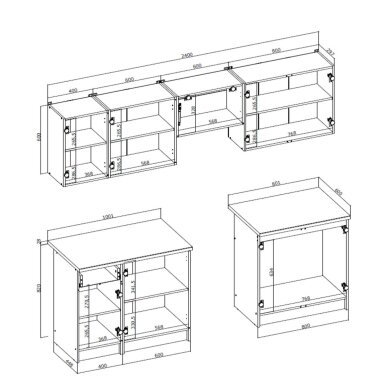Virtuvės komplektas Wendy 240 2 Virtuvės komplektas Wendy 240 2