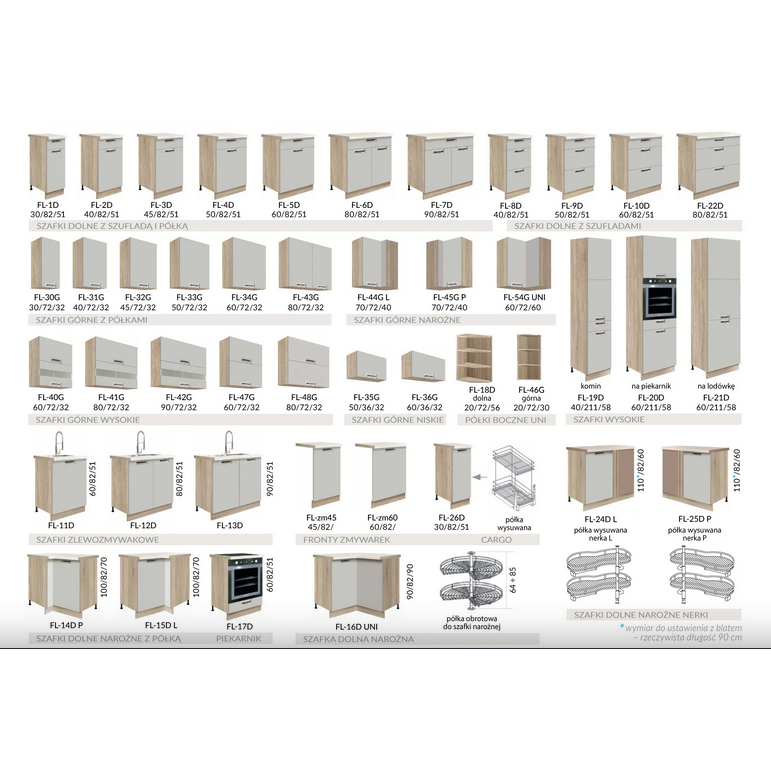 Virtuvinė apatinė spintelė FL 3D (45 cm) 3