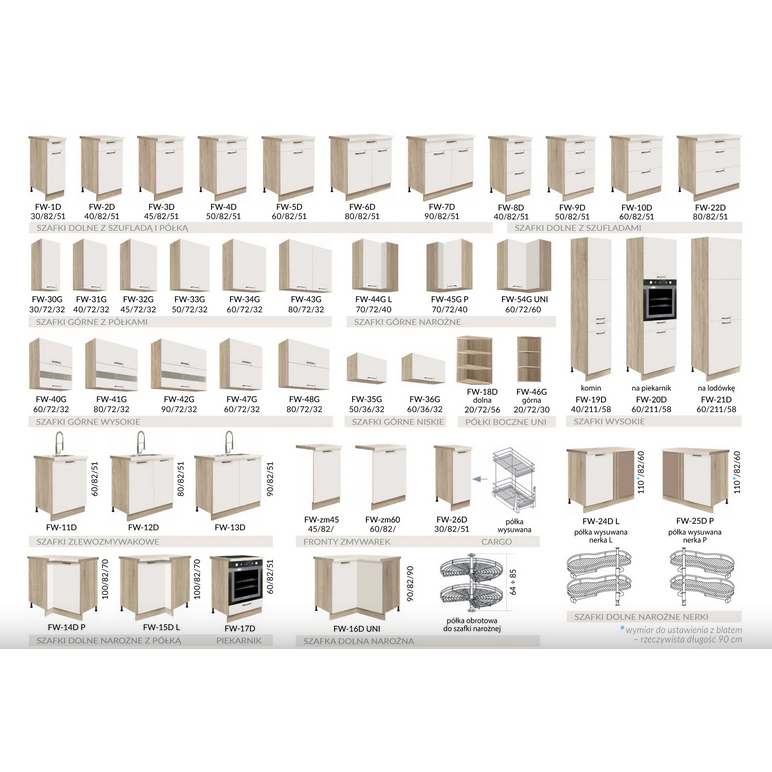 Viršutinė kampinė spintelė FW 44G L 4 Viršutinė kampinė spintelė FW 44G L 4