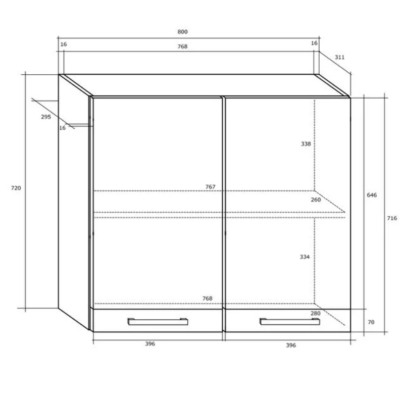 Viršutinė spintelė PALO W80 1