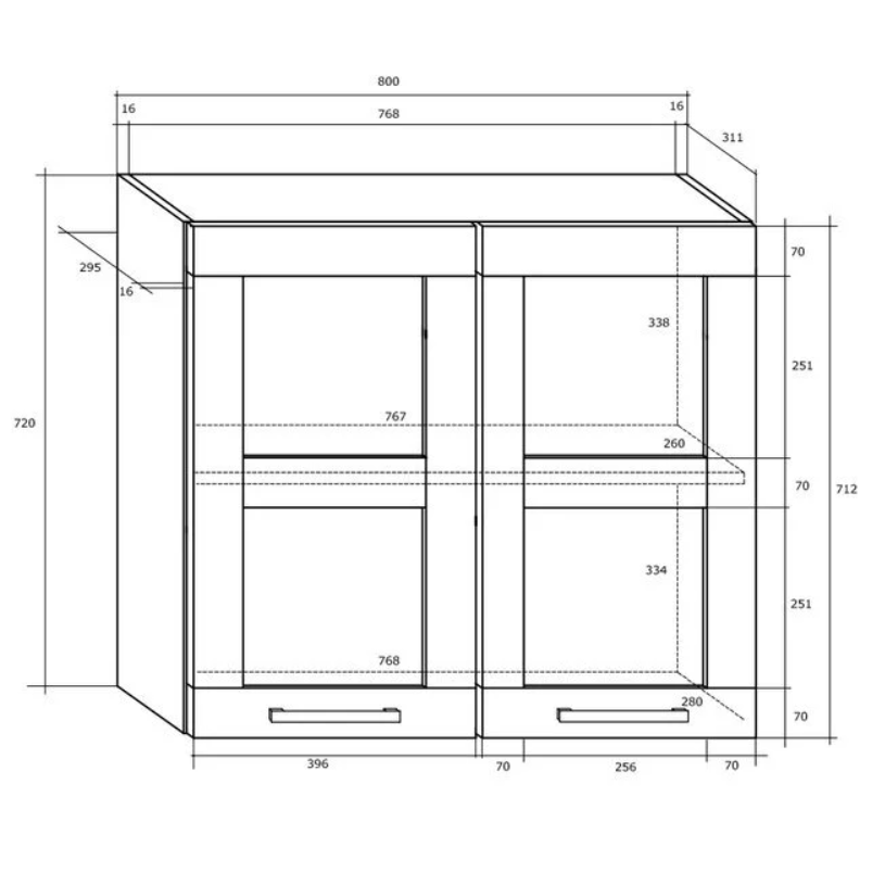 Viršutinė spintelė PALO W80PN 1 Viršutinė spintelė PALO W80PN 1