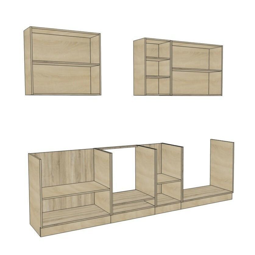 Virtuvės komplektas Glamour A Green 1 Virtuvės komplektas Glamour A Green 1