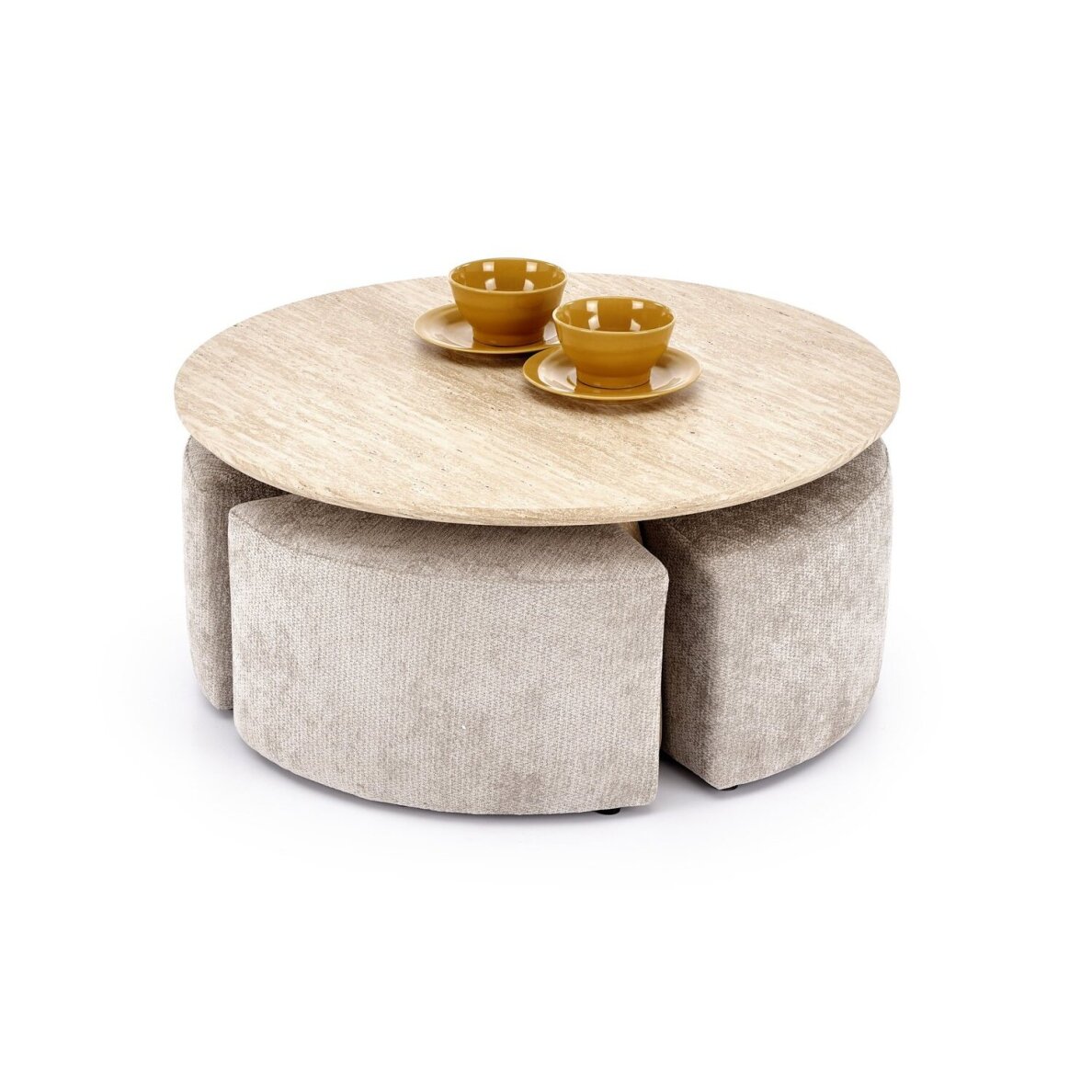 Žurnalinis staliukas su pufais Nugat Žurnalinis staliukas su pufais Nugat