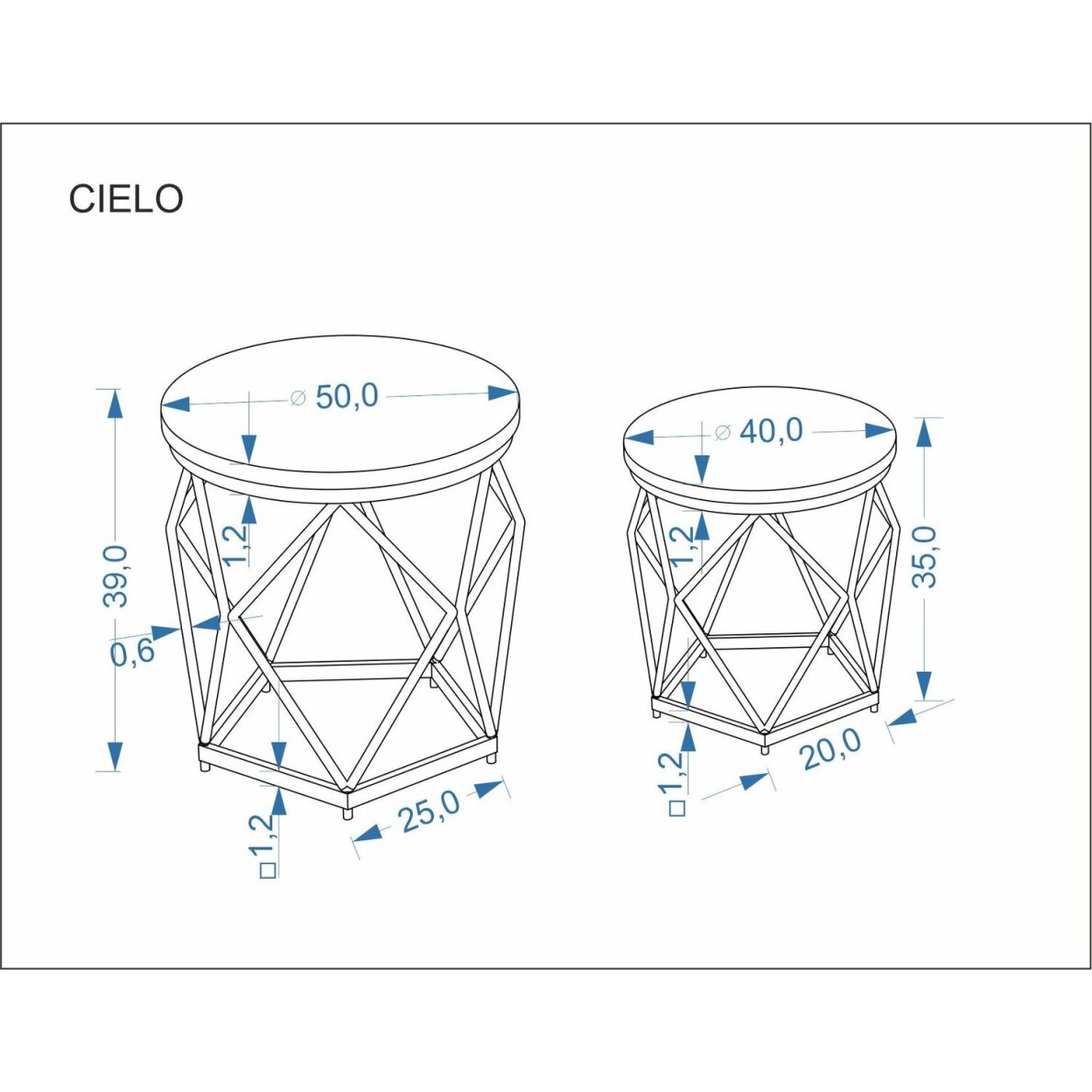 Žurnalinių staliukų rinkinys Cielo 1 Žurnalinių staliukų rinkinys Cielo 1