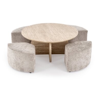 Žurnalinis staliukas su pufais Nugat 1