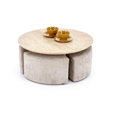 Žurnalinis staliukas su pufais Nugat